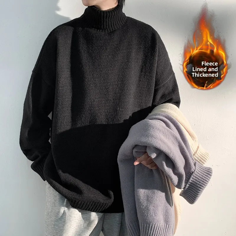 Мужской зимний вязаный свитер с высоким воротником Thiened Fce, теплая базовая одежда в корейском стиле, для ношения как нижняя или верхняя одежда
Мужской зимний вязаный свитер с высоким воротником Thiened Fce, теплая базовая одежда в корейском стиле, для ношения как нижняя или верхняя одежда