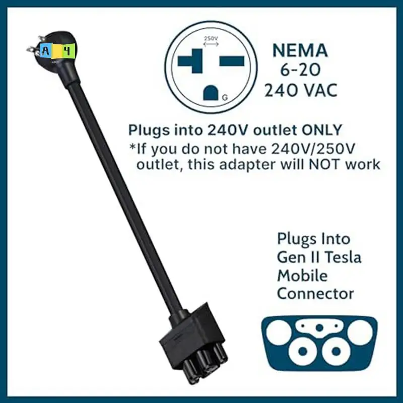 A04E-Nema 14-50 Adapter For Tesla Gen 2 Mobile Portable Charger,Mobile Charger Connects To A 32 Amp Nema 240V/250V US Plug
A04E-Nema 14-50 Adapter For Tesla Gen 2 Mobile Portable Charger,Mobile Charger Connects To A 32 Amp Nema 240V/250V US Plug