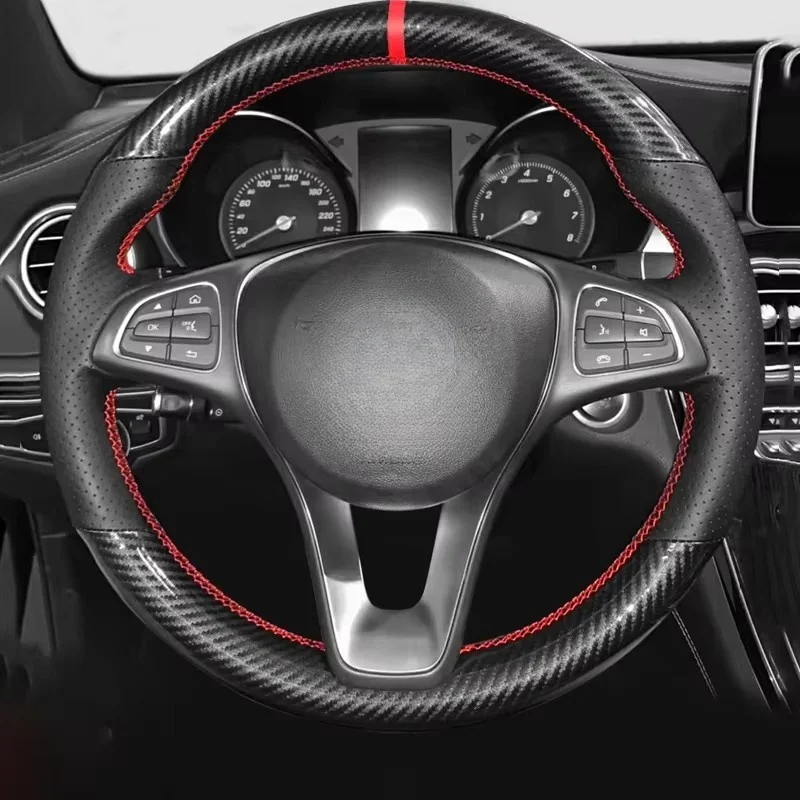 DIY Black Genuine Leather carbon fiber Car Steering Wheel Cover For Mercedes-Benz Vito III ( W447 ) 2015-2020 Braid
DIY Black Genuine Leather carbon fiber Car Steering Wheel Cover For Mercedes-Benz Vito III ( W447 ) 2015-2020 Braid