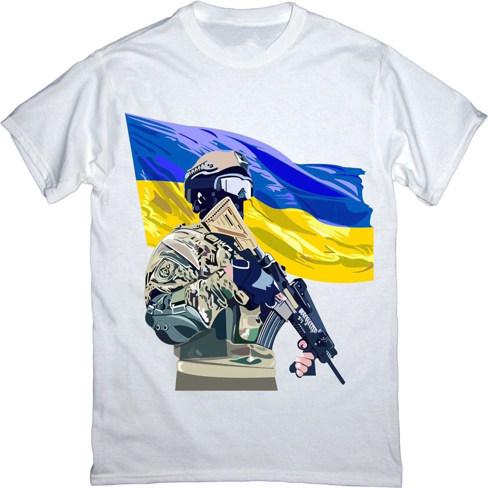 T-Shirt-Ukraine Flagge Und Krieger | Weiß/schwarz Men's 100% Cotton Casual T-shirts Loose Top Size S-3XL
T-Shirt-Ukraine Flagge Und Krieger | Weiß/schwarz Men's 100% Cotton Casual T-shirts Loose Top Size S-3XL
