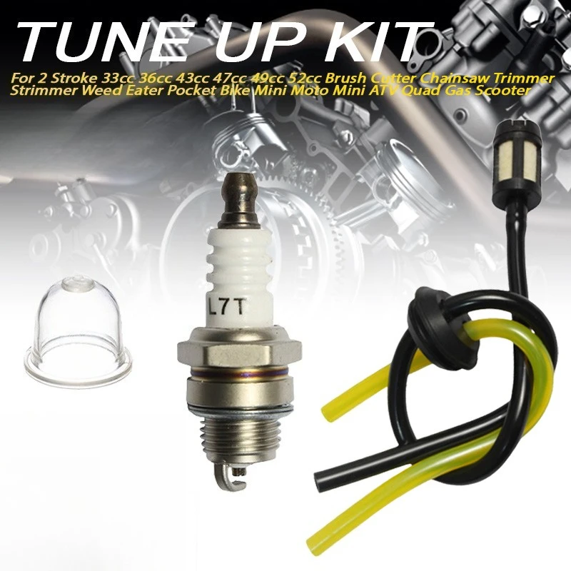 Tune Up Kit 2 Stroke Engine L7T Spark Plug Fuel Line Filter Primer Bulb For 33-52cc Chainsaw Trimmer Pocket Bike ATV Quad
Tune Up Kit 2 Stroke Engine L7T Spark Plug Fuel Line Filter Primer Bulb For 33-52cc Chainsaw Trimmer Pocket Bike ATV Quad