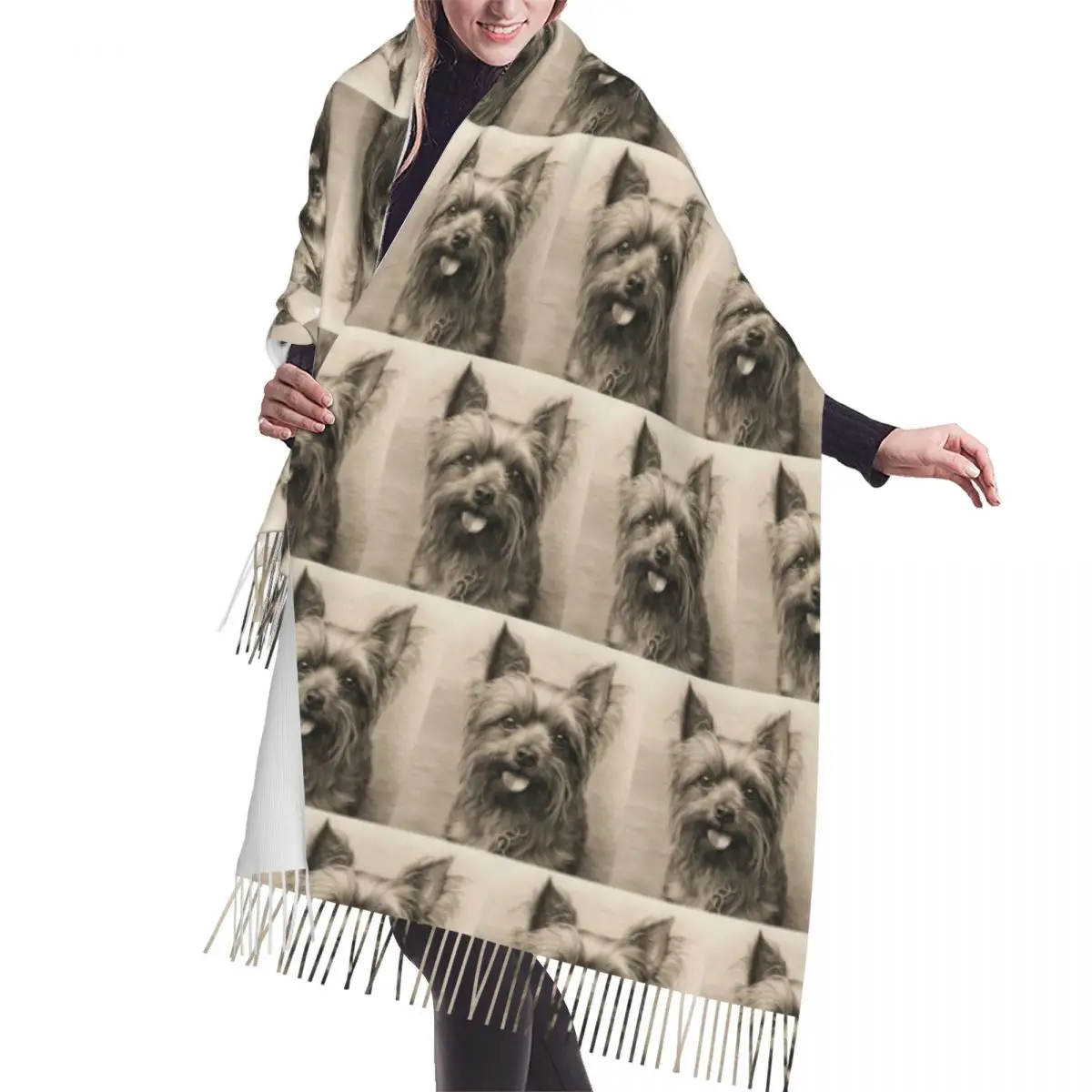 Очаровательный шарф для собак йоркширского терьера, шарфы с кисточками для женщин, мягкие теплые шали и накидки, длинная осенне-зимняя шаль
Очаровательный шарф для собак йоркширского терьера, шарфы с кисточками для женщин, мягкие теплые шали и накидки, длинная осенне-зимняя шаль