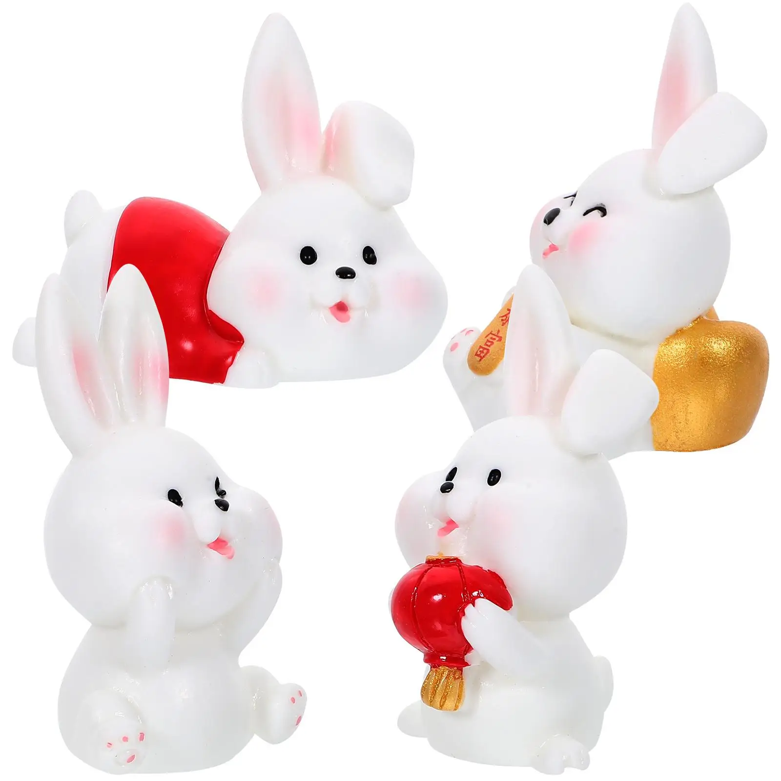 4pcs Bunny Figurines Resin Rabbit Decorations Adorable Zodiac Statues Desk Car Garden Ornaments Easter Lucky Gifts Cartoon Toys
4pcs Bunny Figurines Resin Rabbit Decorations Adorable Zodiac Statues Desk Car Garden Ornaments Easter Lucky Gifts Cartoon Toys