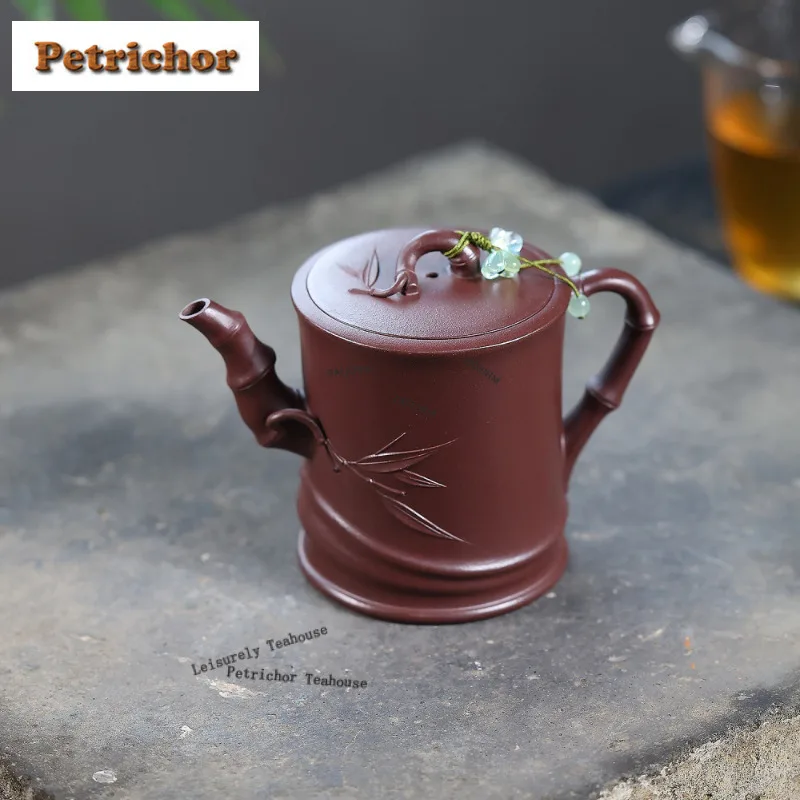 260ml High-end Yixing Purple Clay Teapots Handmade Bamboo Section Pot Raw Ore Purple Mud Kettle Zisha Tea Set Cha Collection
260ml High-end Yixing Purple Clay Teapots Handmade Bamboo Section Pot Raw Ore Purple Mud Kettle Zisha Tea Set Cha Collection
