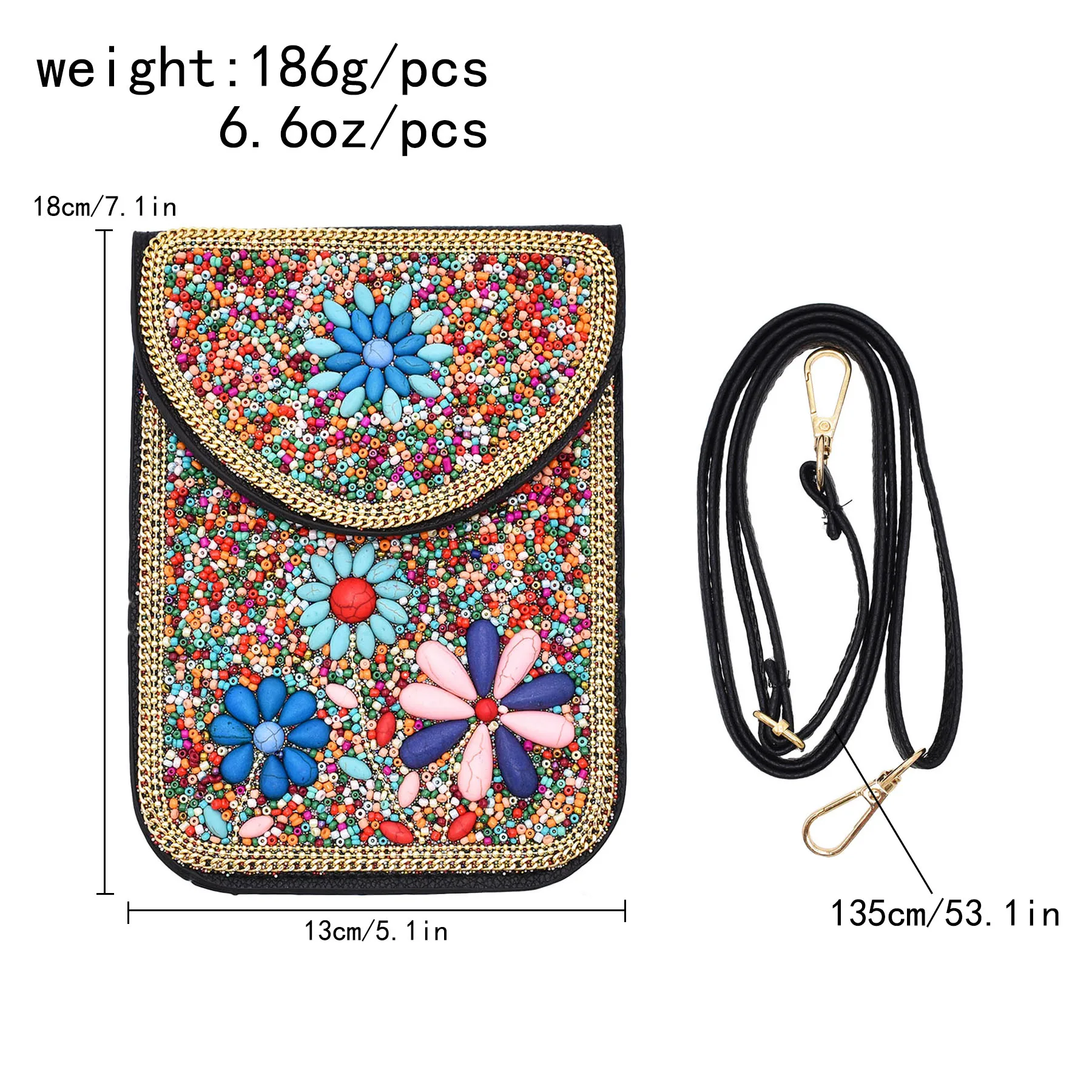 New Ethnic Style Beads With Multi-colored Flowers And Decorative Women's Crossbody Bag Suitable For Various Occasions
New Ethnic Style Beads With Multi-colored Flowers And Decorative Women's Crossbody Bag Suitable For Various Occasions