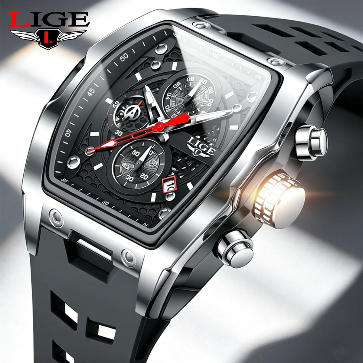 LIGE New Military Man Watches Fashion Waterproof Quartz Watches Calendar Luminous Silicone Men's Watch Chronograph Casual Clock
LIGE New Military Man Watches Fashion Waterproof Quartz Watches Calendar Luminous Silicone Men's Watch Chronograph Casual Clock