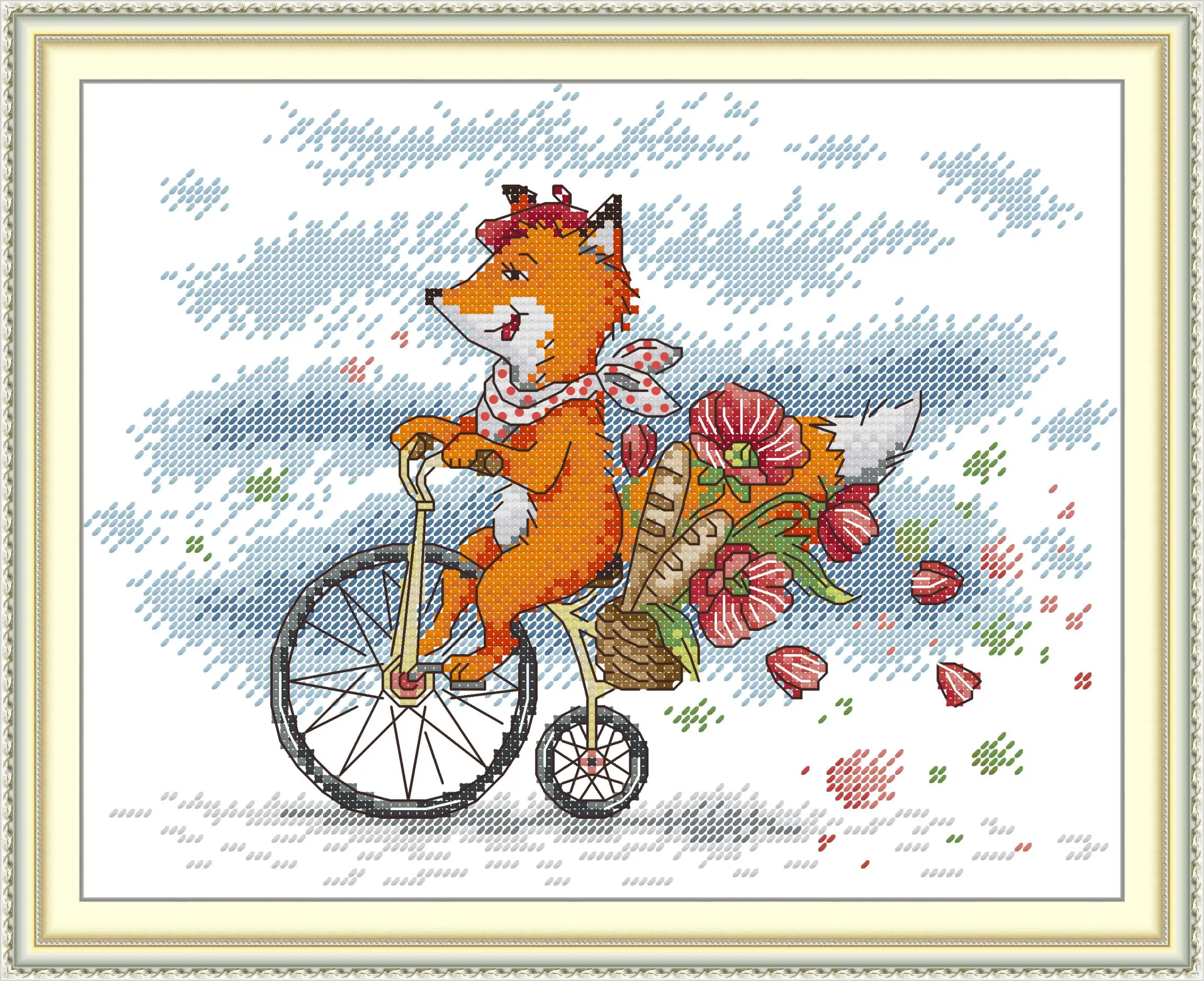 Maydear Full Cross Stitch Kit,11CT/14CT/16CT/9CT Aida Fabric,DMC Threads Sewing Pattern Embroidery Set-Little Fox on a Bicycle
Maydear Full Cross Stitch Kit,11CT/14CT/16CT/9CT Aida Fabric,DMC Threads Sewing Pattern Embroidery Set-Little Fox on a Bicycle