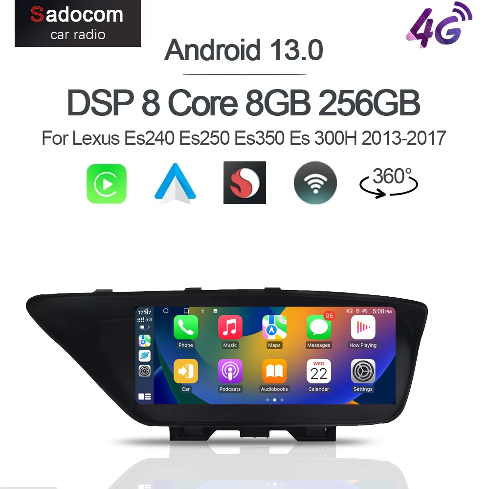 Qualcomm QLED Carplay 10.25" Android 13 Car Radio GPS Player Multimedia stereo For Lexus Es240 Es250 Es350 Es 300H 2013-2017
Qualcomm QLED Carplay 10.25" Android 13 Car Radio GPS Player Multimedia stereo For Lexus Es240 Es250 Es350 Es 300H 2013-2017