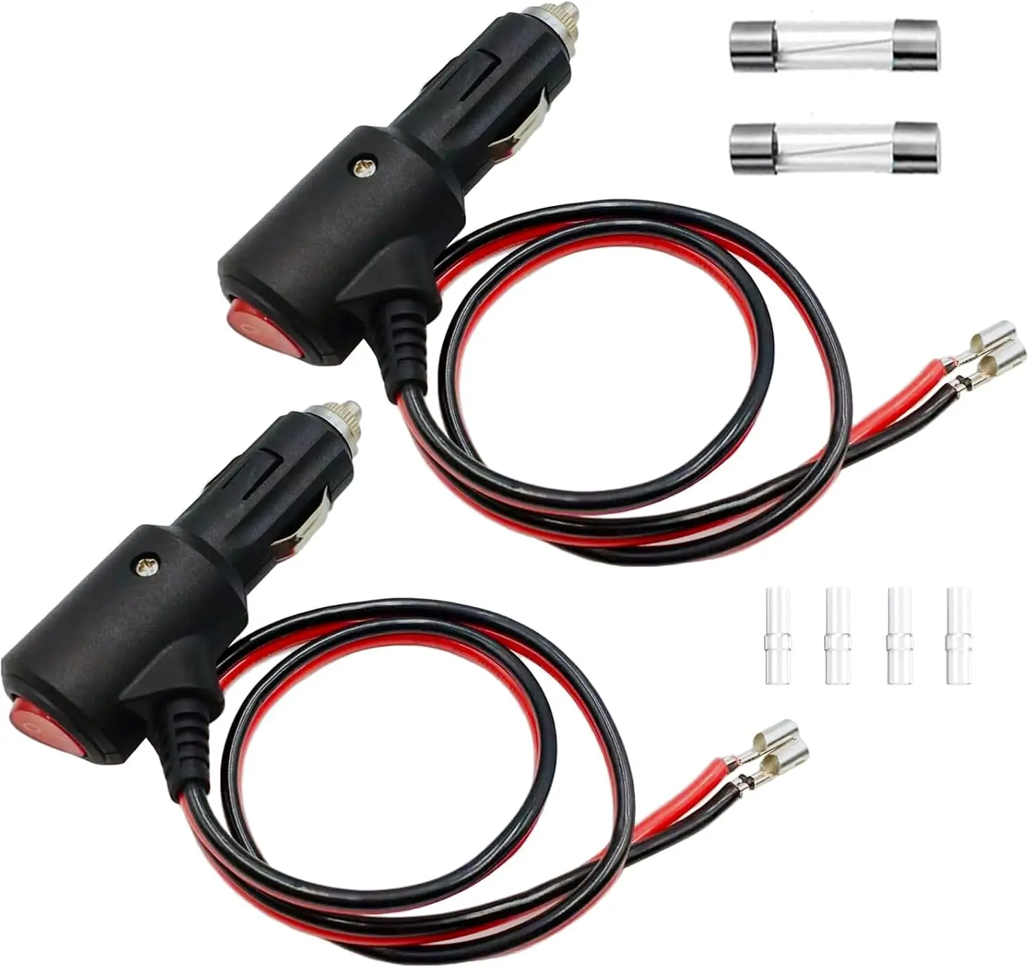 12V Car Cigarette Lighter Plug with Switch On/Off 2-Pack, 2FT Leads, Spare Fuses for Truck Motorcycle
12V Car Cigarette Lighter Plug with Switch On/Off 2-Pack, 2FT Leads, Spare Fuses for Truck Motorcycle