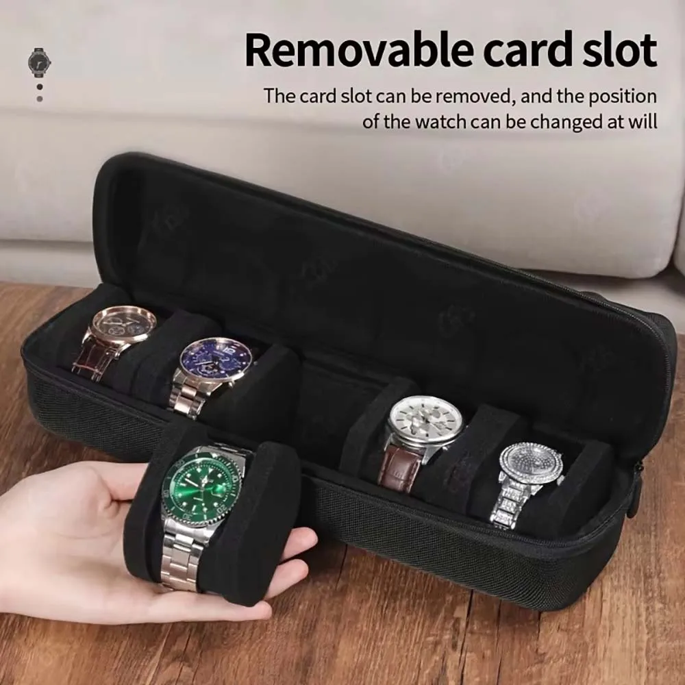 5-Slot Watch Travel Case - Durable Hard Shell Protective Storage Organizer with Soft Foam Pillow & Ergonomic Handle
5-Slot Watch Travel Case - Durable Hard Shell Protective Storage Organizer with Soft Foam Pillow & Ergonomic Handle