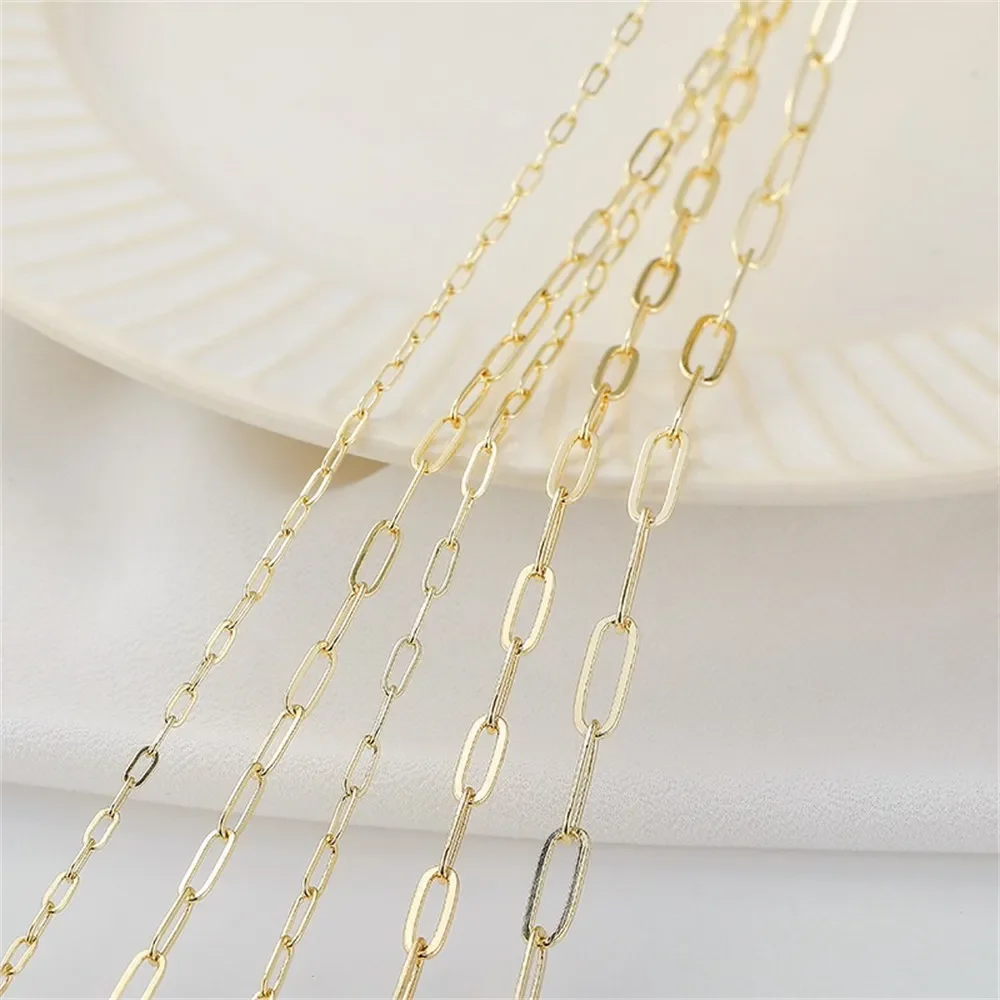 14K Gold-coated Rectangular Chain O-shaped Chain Handmade Diy Bracelet Necklace Extension Chain Jewelry Material Accessories
14K Gold-coated Rectangular Chain O-shaped Chain Handmade Diy Bracelet Necklace Extension Chain Jewelry Material Accessories