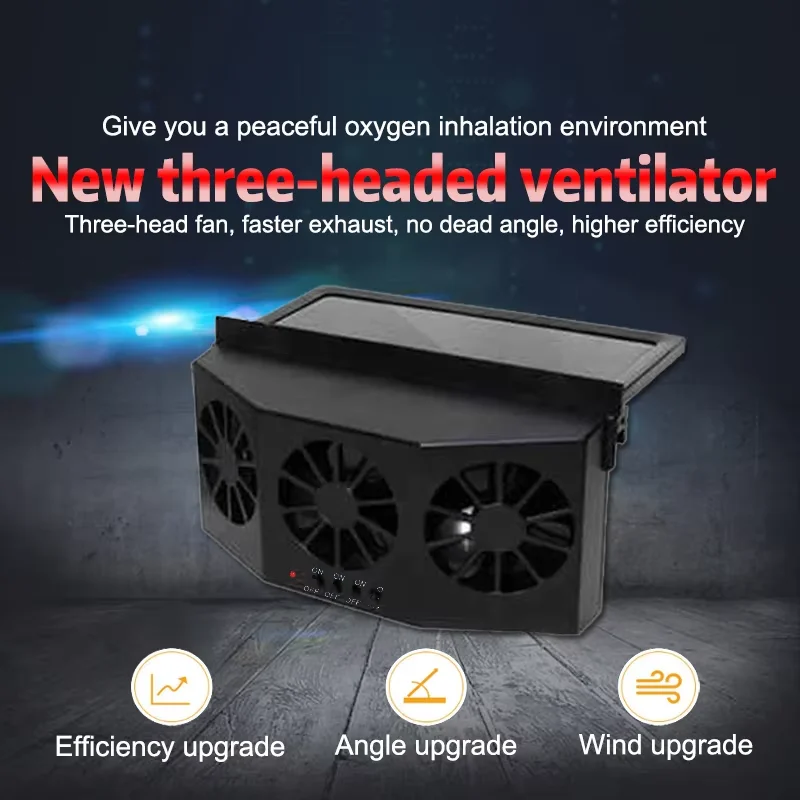 Large wind voltage car fan rechargeable 2.4V black three-head solar fan vehicle exhaust fan cooling artifact
Large wind voltage car fan rechargeable 2.4V black three-head solar fan vehicle exhaust fan cooling artifact