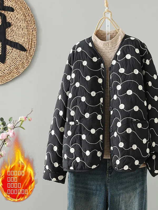 Heavy Embroidery Cotton Jaet Women's Winter New Sle Multi-id Filling Cotton Padded Coat Thiened Long Sve round Ne
Heavy Embroidery Cotton Jaet Women's Winter New Sle Multi-id Filling Cotton Padded Coat Thiened Long Sve round Ne