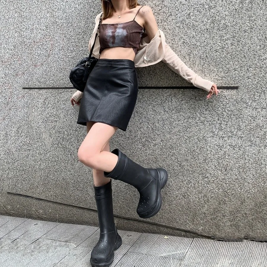 【HOT】American hot girl busty skirt women's autumn high waist slimming A-shaped skirt leather skirt short skirt black wrapped sk
【HOT】American hot girl busty skirt women's autumn high waist slimming A-shaped skirt leather skirt short skirt black wrapped sk