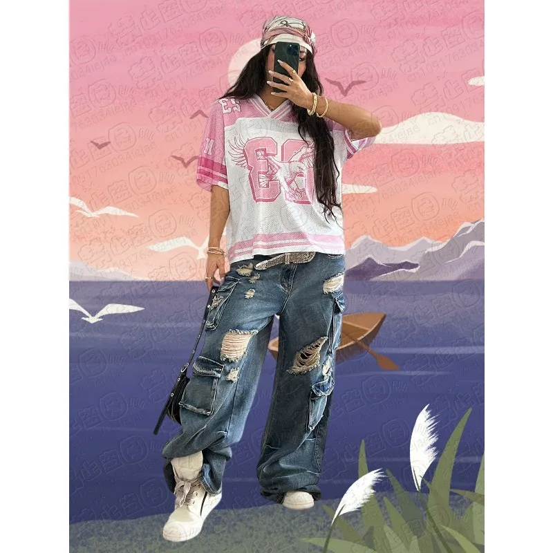 2026 Women's Spring And Summer Y2K Streetwear Vintage Breathable Mesh Graphics Number Pattern Football Jersey T-Shirt
2026 Women's Spring And Summer Y2K Streetwear Vintage Breathable Mesh Graphics Number Pattern Football Jersey T-Shirt