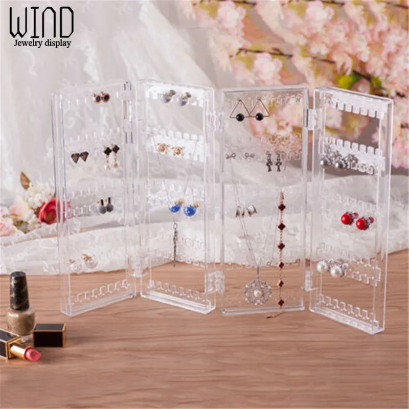 Foldable 4 Panel Acrylic Earring Holder Necklace Stud Earring Jewelry Storage Cabinet Joyeros Bracelets Organizador de joya
Foldable 4 Panel Acrylic Earring Holder Necklace Stud Earring Jewelry Storage Cabinet Joyeros Bracelets Organizador de joya