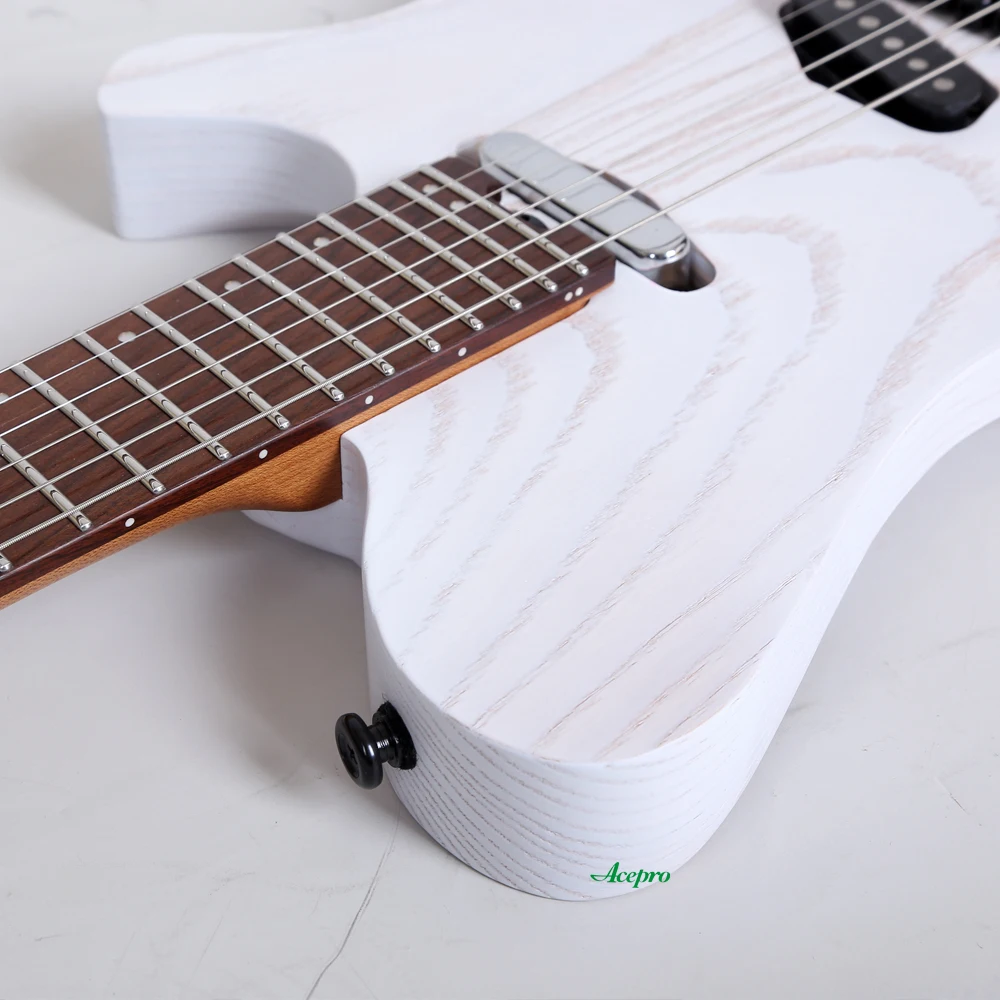 Acepro White Headless Tele Electric Guitar Roasted Maple Neck Ash Body, Stainless Steel Frets, Single Pickups Rosewood Fretboard
Acepro White Headless Tele Electric Guitar Roasted Maple Neck Ash Body, Stainless Steel Frets, Single Pickups Rosewood Fretboard