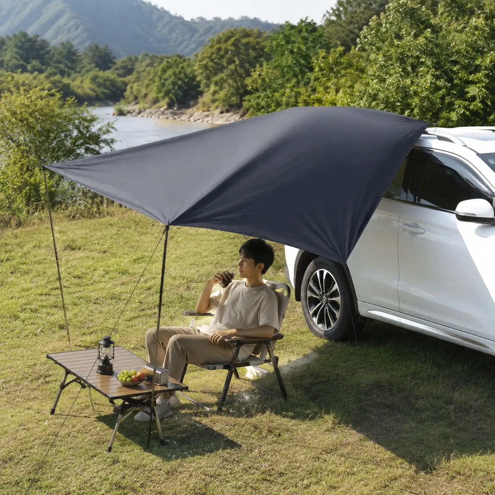 Rear Side Vehicle Awning Shelter Large Shade Coverage Vehicle Awning for SUV
Rear Side Vehicle Awning Shelter Large Shade Coverage Vehicle Awning for SUV