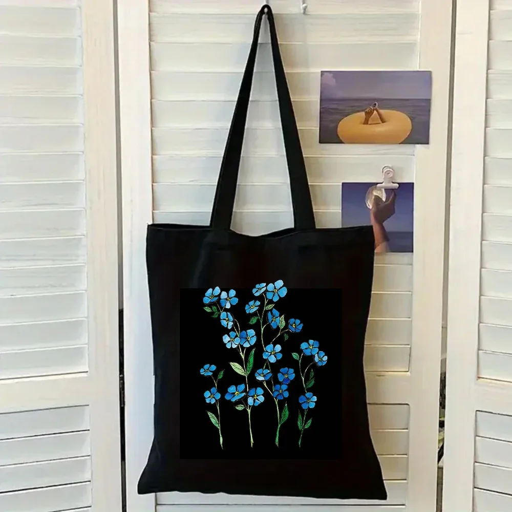 Minimalist Blue Wildflower Canvas Tote Bag Handbag Watercolor Forget-Me-Not Print Shoulder Bag Reusable Casual Tote for Women
Minimalist Blue Wildflower Canvas Tote Bag Handbag Watercolor Forget-Me-Not Print Shoulder Bag Reusable Casual Tote for Women