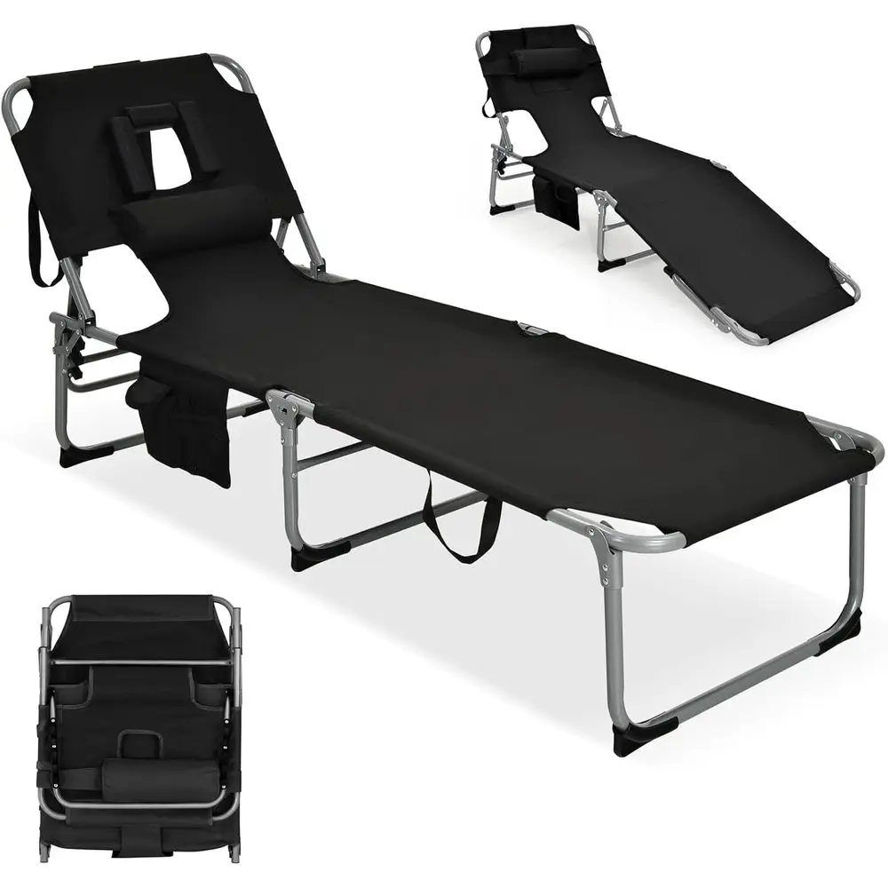 Portable Lightweight Outdoor Beach Lounge Chair with Armrests and Carry Handle, Ideal for Sunbathing (Black)
Portable Lightweight Outdoor Beach Lounge Chair with Armrests and Carry Handle, Ideal for Sunbathing (Black)