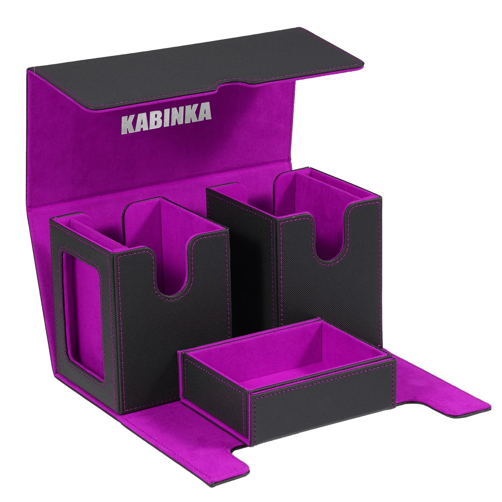 Deck Box for with Display Window, 3 in 1 Trading Card Storage Box Fit 200 Double-sleeved Cards, Removable Deck Case for TCG/Spor
Deck Box for with Display Window, 3 in 1 Trading Card Storage Box Fit 200 Double-sleeved Cards, Removable Deck Case for TCG/Spor