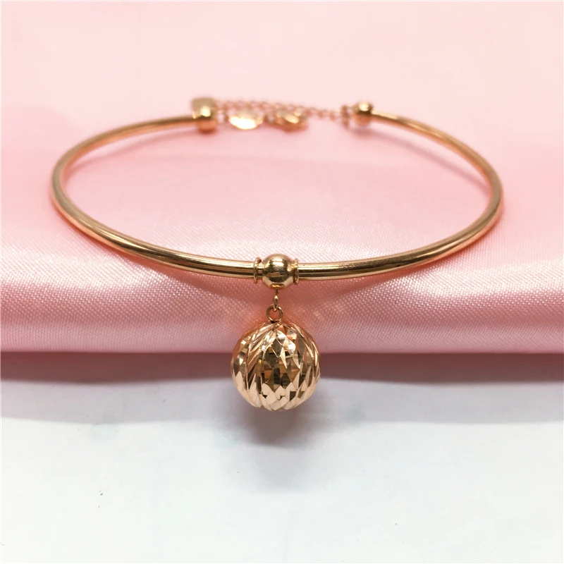 New 585 purple gold large round bead pendant charm bracelet for women fashion adjustable sweet 14K rose gold jewelry
New 585 purple gold large round bead pendant charm bracelet for women fashion adjustable sweet 14K rose gold jewelry