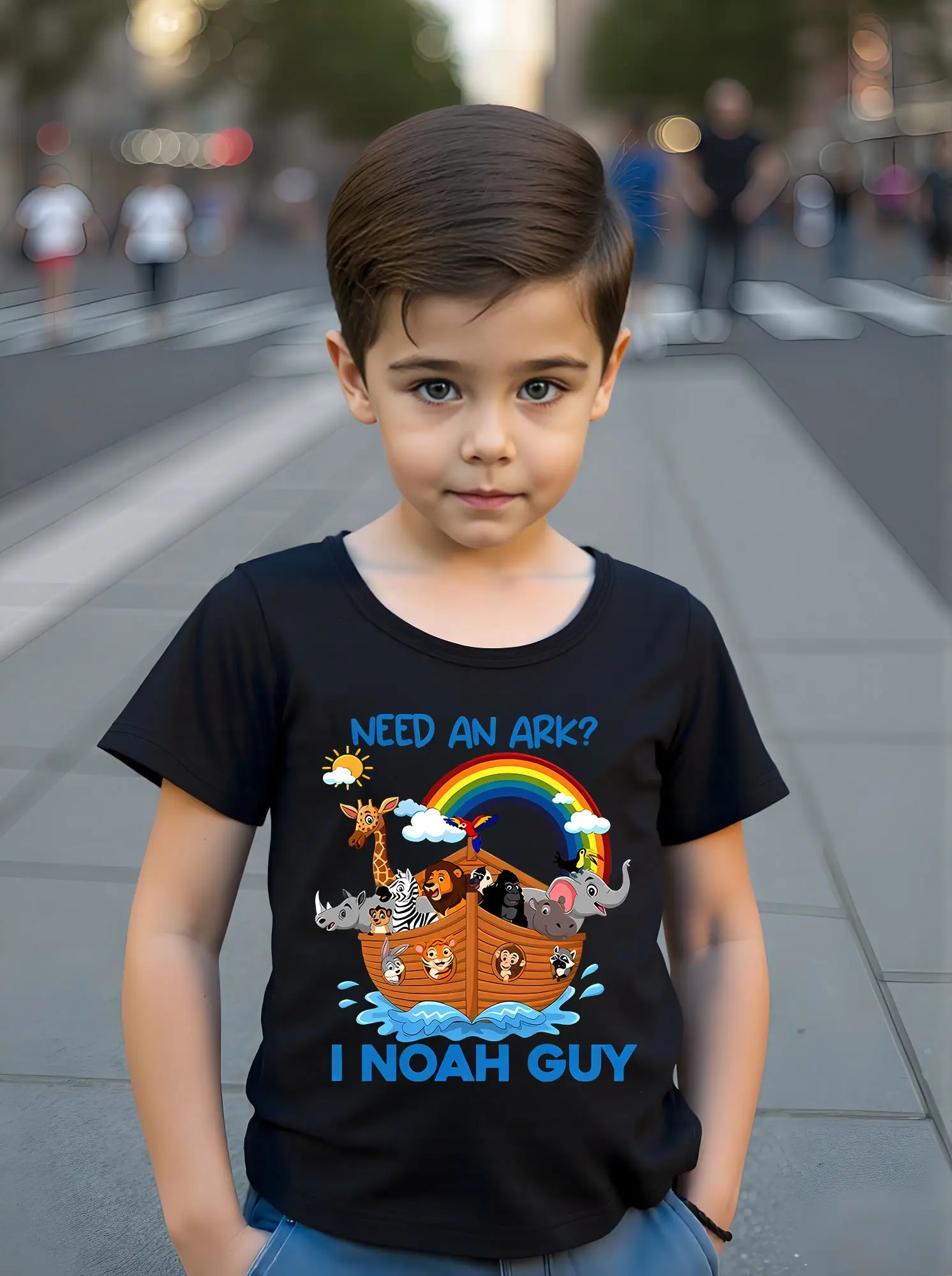 Summer boys and children's single piece loose cute letters animal print casual short-sleeved daily casual wear
Summer boys and children's single piece loose cute letters animal print casual short-sleeved daily casual wear