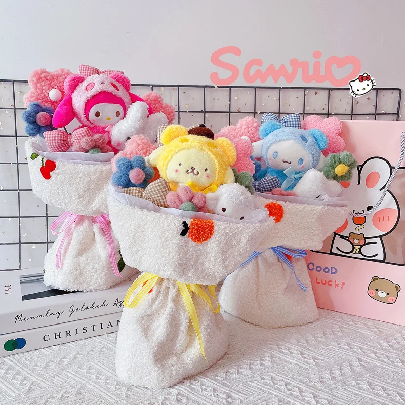 Sanrio мультфильм Kuromi Cinnamoroll Мелодия Плюшевые Игрушки Букеты мягкая искусственная комната украшение кукла девочка день Святого Валентина подарок
Sanrio мультфильм Kuromi Cinnamoroll Мелодия Плюшевые Игрушки Букеты мягкая искусственная комната украшение кукла девочка день Святого Валентина подарок