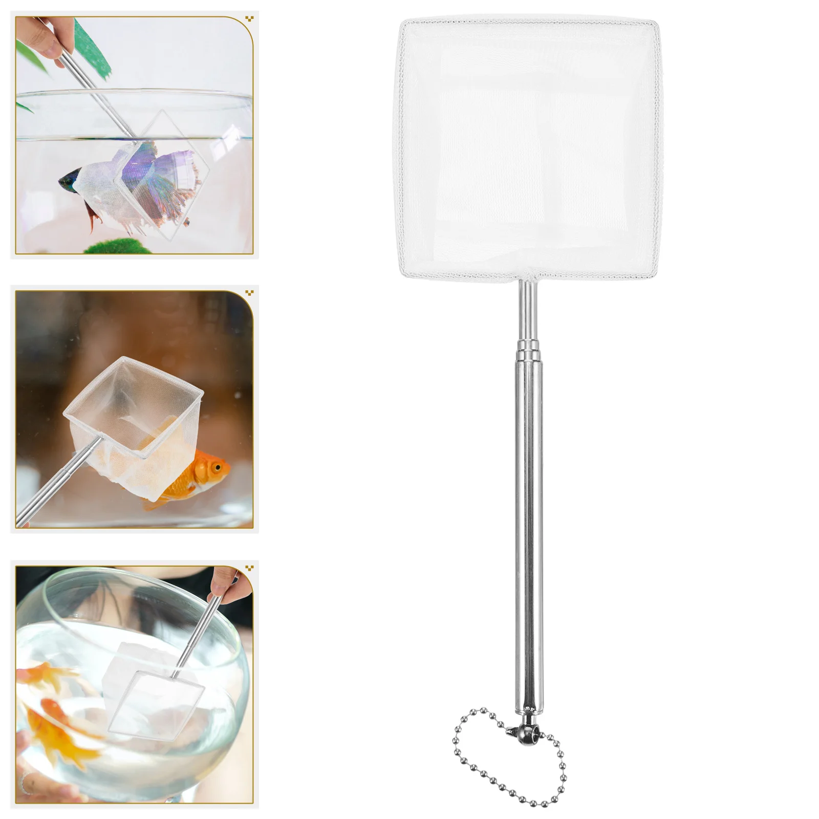 Stainless Steel Telescopic Fishing Net Durable Mesh Portable Handle Adjustable Length Fish Tank Shrimp Pond Dipping Net 
Stainless Steel Telescopic Fishing Net Durable Mesh Portable Handle Adjustable Length Fish Tank Shrimp Pond Dipping Net