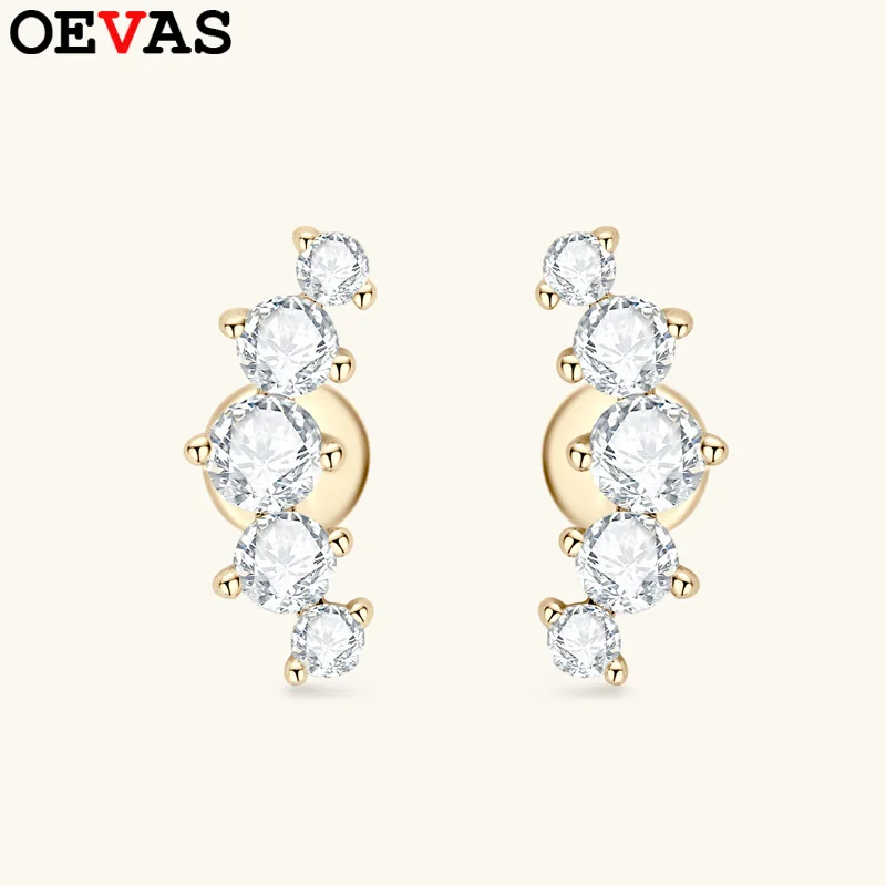 OEVAS 100% 925 Sterling Silver 0.74CT Real Moissanite Studs Earrings For Women Party Birthday Fine Jewelry Gifts Dropshipping
OEVAS 100% 925 Sterling Silver 0.74CT Real Moissanite Studs Earrings For Women Party Birthday Fine Jewelry Gifts Dropshipping