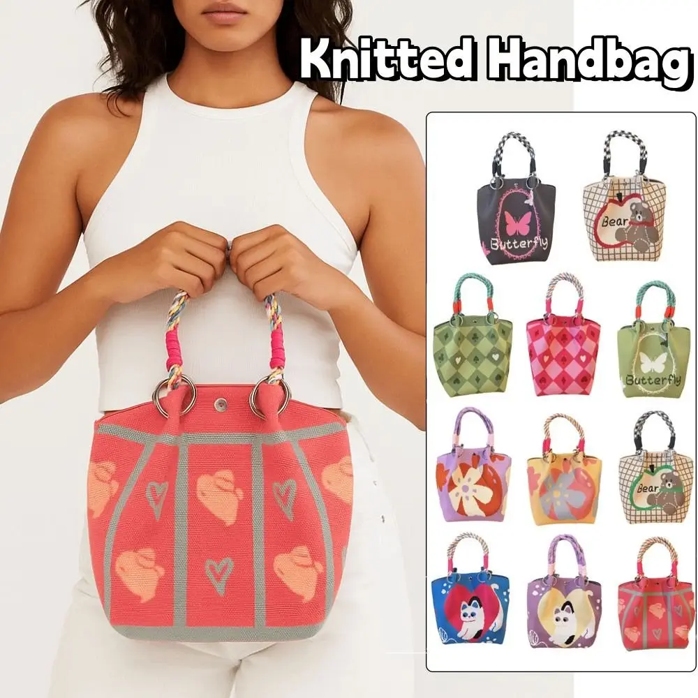 Casual Butterfly Cartoon Bucket Bag Soft Large Capacity Knitted Handbag Korean Style Handheld Women Tote Bag Work
Casual Butterfly Cartoon Bucket Bag Soft Large Capacity Knitted Handbag Korean Style Handheld Women Tote Bag Work