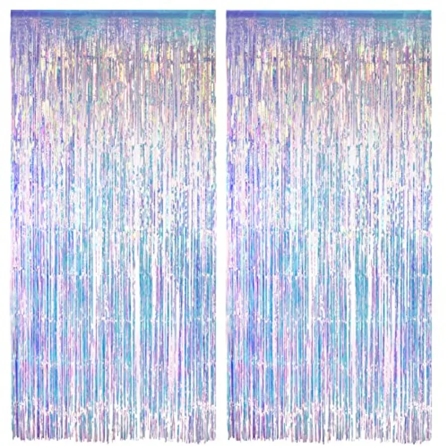 Iridescent Party Streamers Backdrop - Neon Transparent Holographic Tinsel Foil Fringe Curtain for Mermaid/Frozen/Sea/Euphoria/E
Iridescent Party Streamers Backdrop - Neon Transparent Holographic Tinsel Foil Fringe Curtain for Mermaid/Frozen/Sea/Euphoria/E