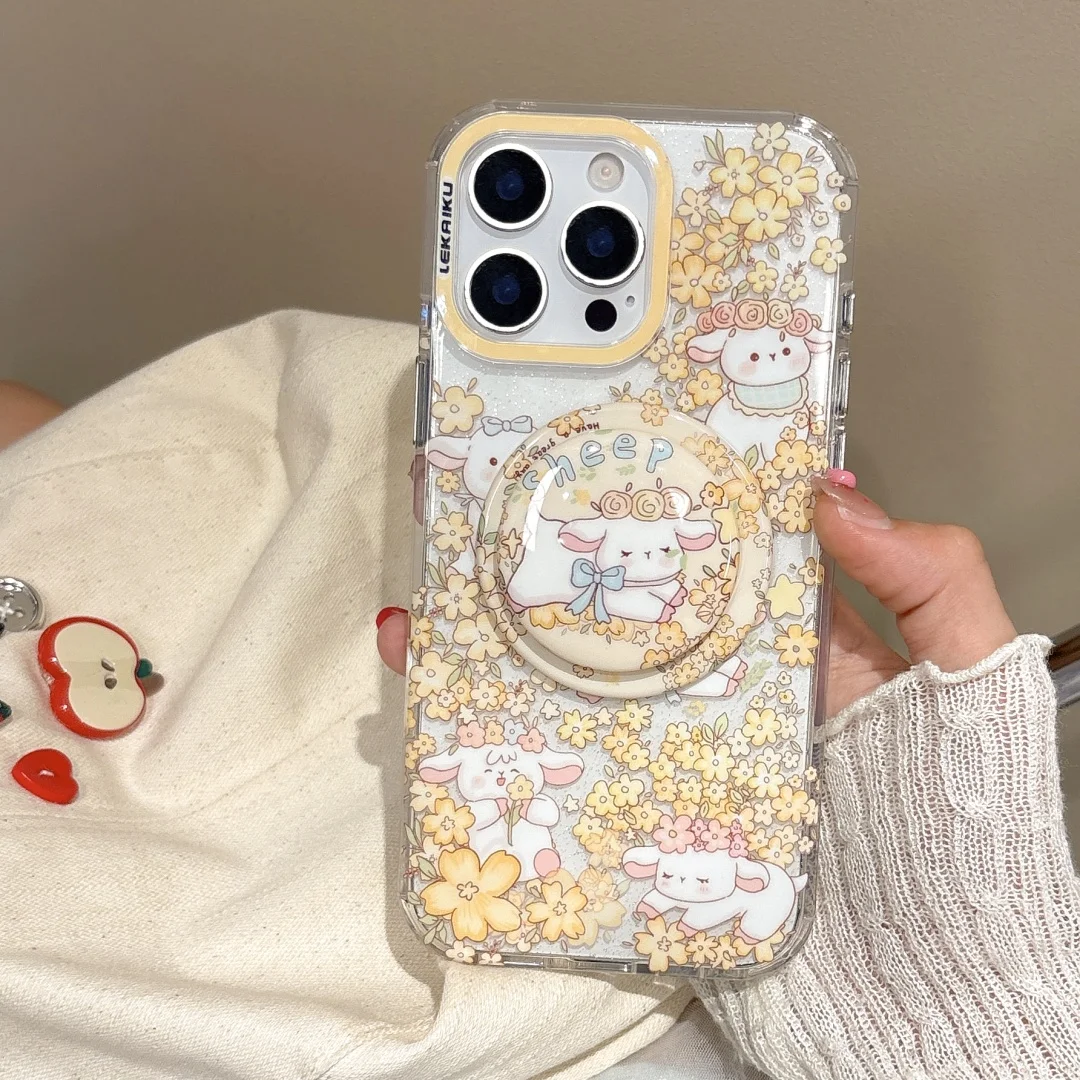 Kawaii Cartoon little sheep flowerMagnetic Phone Case For iPhone16 15 14 13 Pro Max Cover with Magsafe Stand Holder Cute Cases
Kawaii Cartoon little sheep flowerMagnetic Phone Case For iPhone16 15 14 13 Pro Max Cover with Magsafe Stand Holder Cute Cases