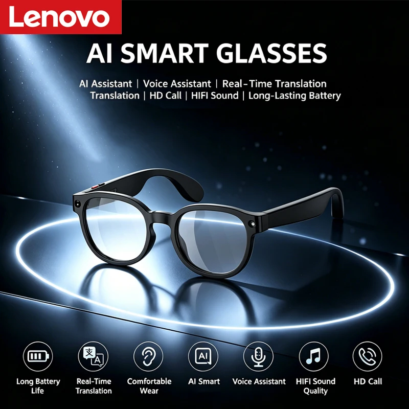 Lenovo AI Smart Glasses 800W 4K HD Photo Video Recording Translation Calling Bluetooth Sunglasses For Men Women Sunglasses
Lenovo AI Smart Glasses 800W 4K HD Photo Video Recording Translation Calling Bluetooth Sunglasses For Men Women Sunglasses