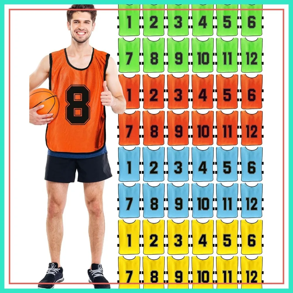 48 Pcs Soccer Scrimmage Vests for Sports Team Practice, Assorted Colors
48 Pcs Soccer Scrimmage Vests for Sports Team Practice, Assorted Colors