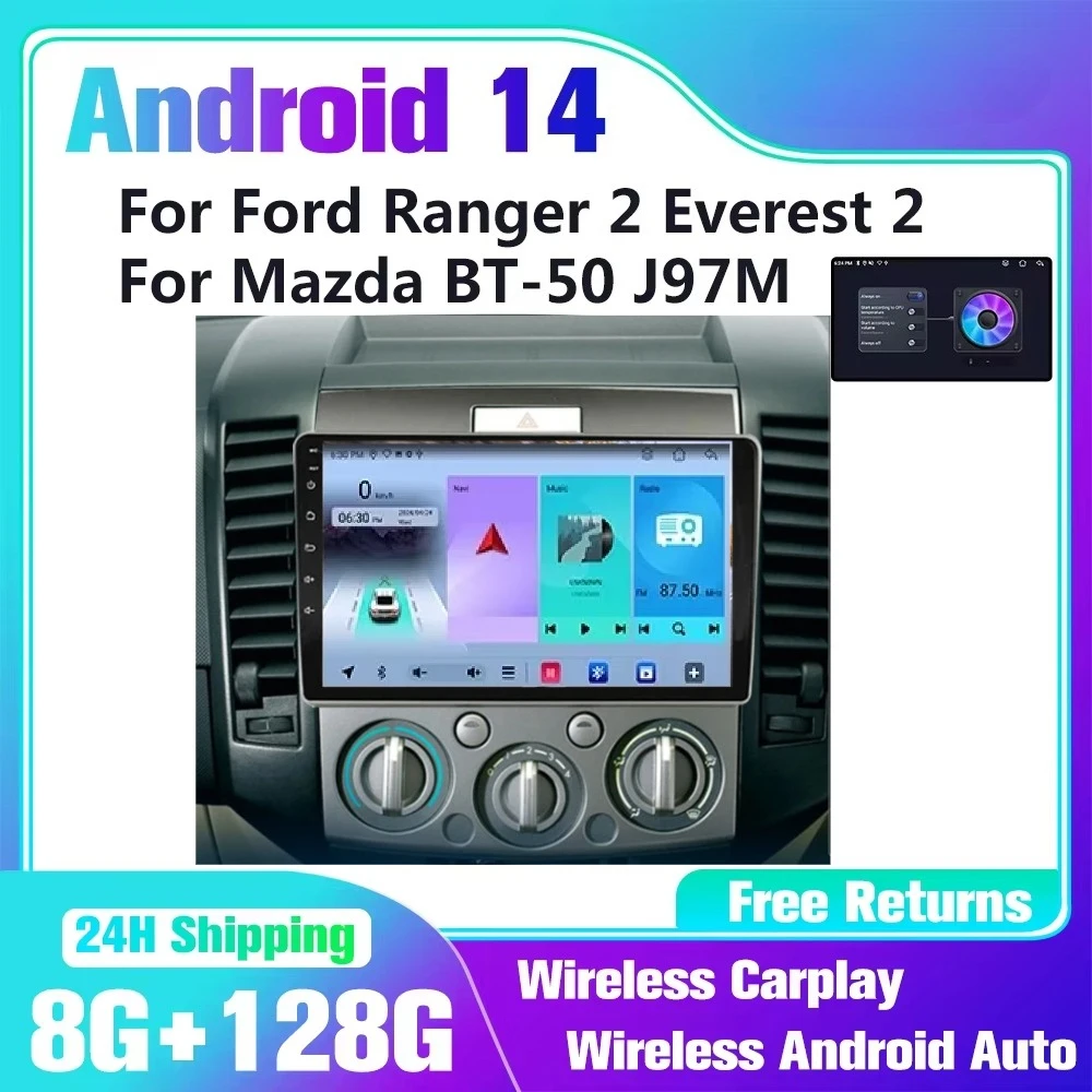 Carplay Radio For Ford Ranger 2 Everest 2 For Mazda BT-50 J97M 2006-2011 Car Multimedia Player GPS Navigation SIM Android 14
Carplay Radio For Ford Ranger 2 Everest 2 For Mazda BT-50 J97M 2006-2011 Car Multimedia Player GPS Navigation SIM Android 14