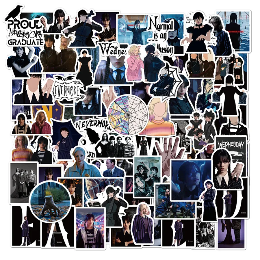 Wedesday Addams Stickers 100Pcs Addams TV Show Vinyl America TV Series Sticker Decals for Laptop Cup Skateboard Phone Scrapbook
Wedesday Addams Stickers 100Pcs Addams TV Show Vinyl America TV Series Sticker Decals for Laptop Cup Skateboard Phone Scrapbook