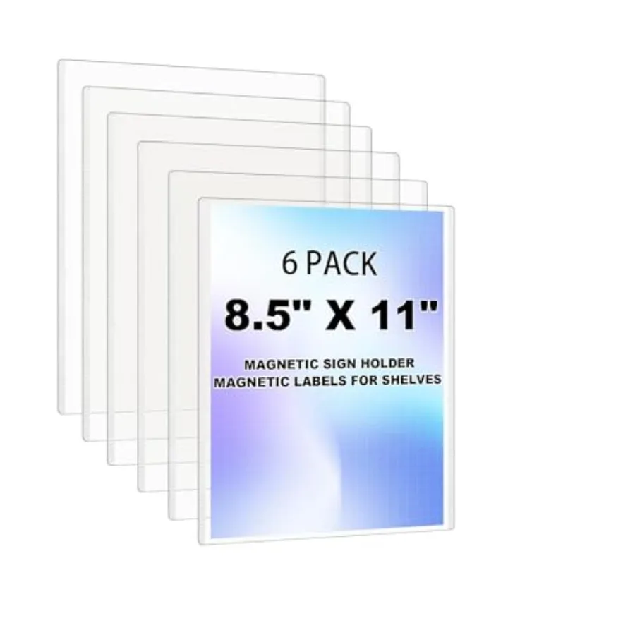 Transparent 8.5x11 Paper Sleeves for Document Sheet Protectors, Semi Rigid Information Holders Accommodates 8x10 6PCS, Adhesive
Transparent 8.5x11 Paper Sleeves for Document Sheet Protectors, Semi Rigid Information Holders Accommodates 8x10 6PCS, Adhesive
