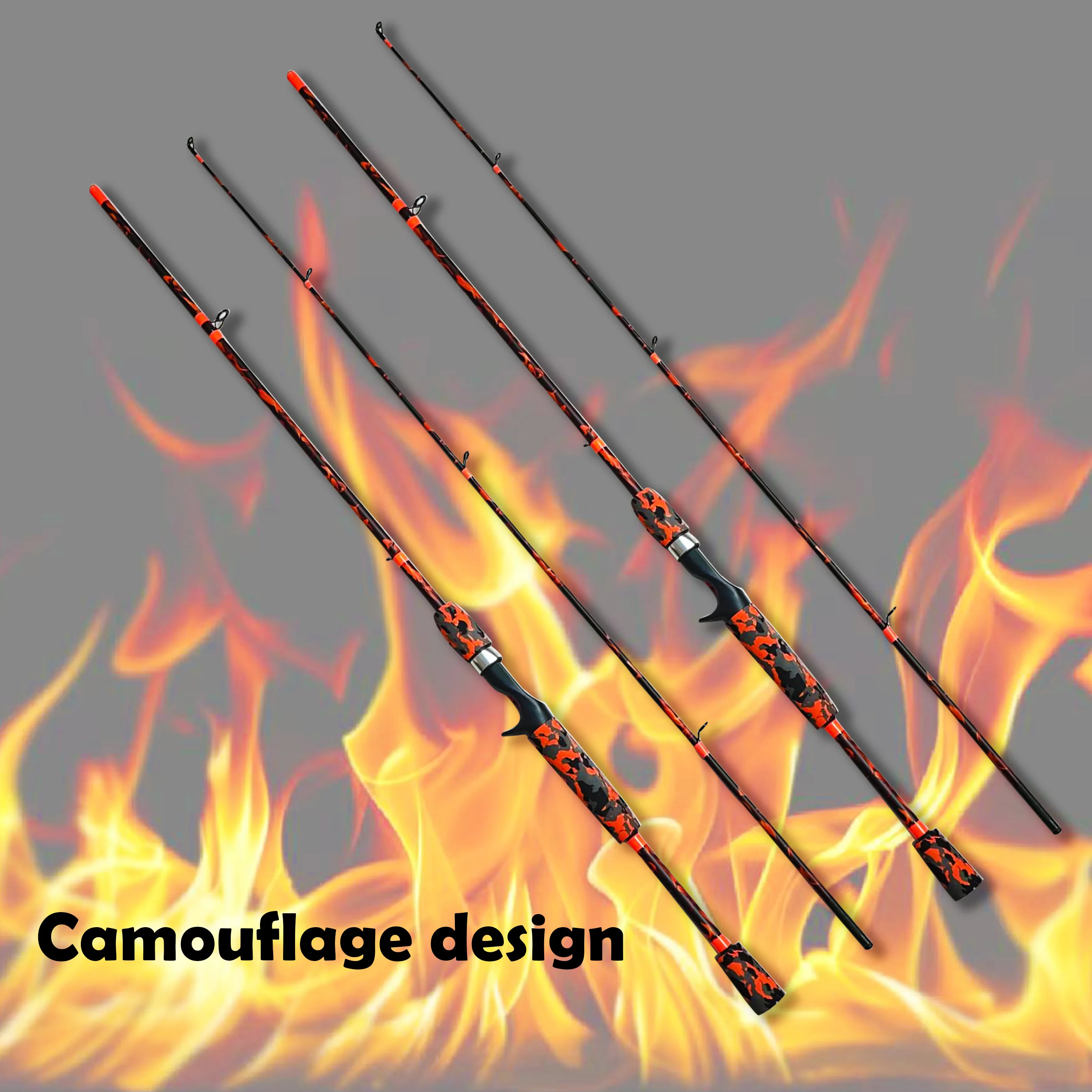 Beginner's Guide 1.8m 2-Section Lure Rod Ultra-Light Carbon Fiber Material M-Tone Gun Handle Water Drop Reel Fishing Rod Red Camouflage Design Thickened Non-Slip Eva Segmented Handle Rod Body Flame Pattern Design Stylish and Beautiful Strong and Durable S
Beginner's Guide 1.8m 2-Section Lure Rod Ultra-Light Carbon Fiber Material M-Tone Gun Handle Water Drop Reel Fishing Rod Red Camouflage Design Thickened Non-Slip Eva Segmented Handle Rod Body Flame Pattern Design Stylish and Beautiful Strong and Durable S