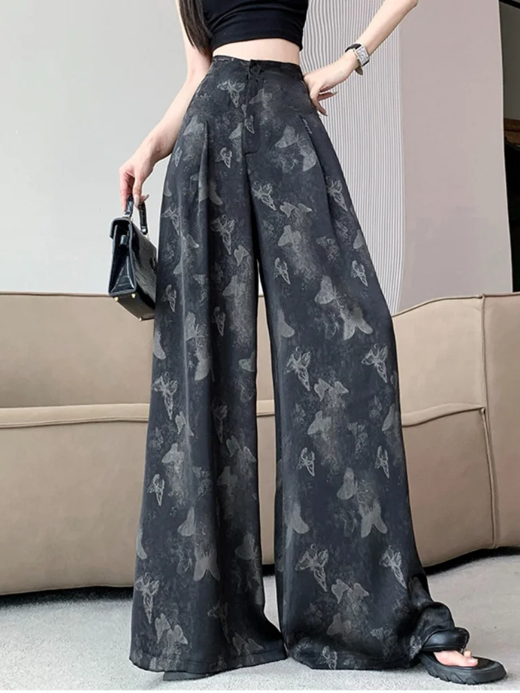 New Linen Butterfly Printed Women's High Waisted Loose Casual Pants High Waisted Pleats Slimming Straight Wide Leg Pants
New Linen Butterfly Printed Women's High Waisted Loose Casual Pants High Waisted Pleats Slimming Straight Wide Leg Pants