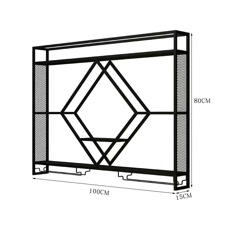 Wine rack wrought iron wall-mounted storage wine display living room dining room
Wine rack wrought iron wall-mounted storage wine display living room dining room