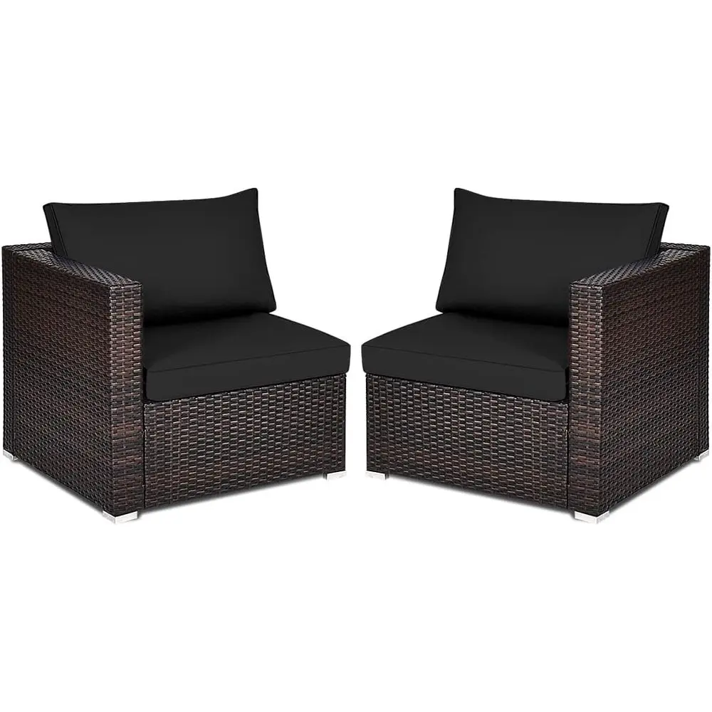 All-Weather Outdoor Rattan Loveseat Sectional Sofa Set with Cushions and Pillows for Patio, Poolside, and Balcony (Black)
All-Weather Outdoor Rattan Loveseat Sectional Sofa Set with Cushions and Pillows for Patio, Poolside, and Balcony (Black)