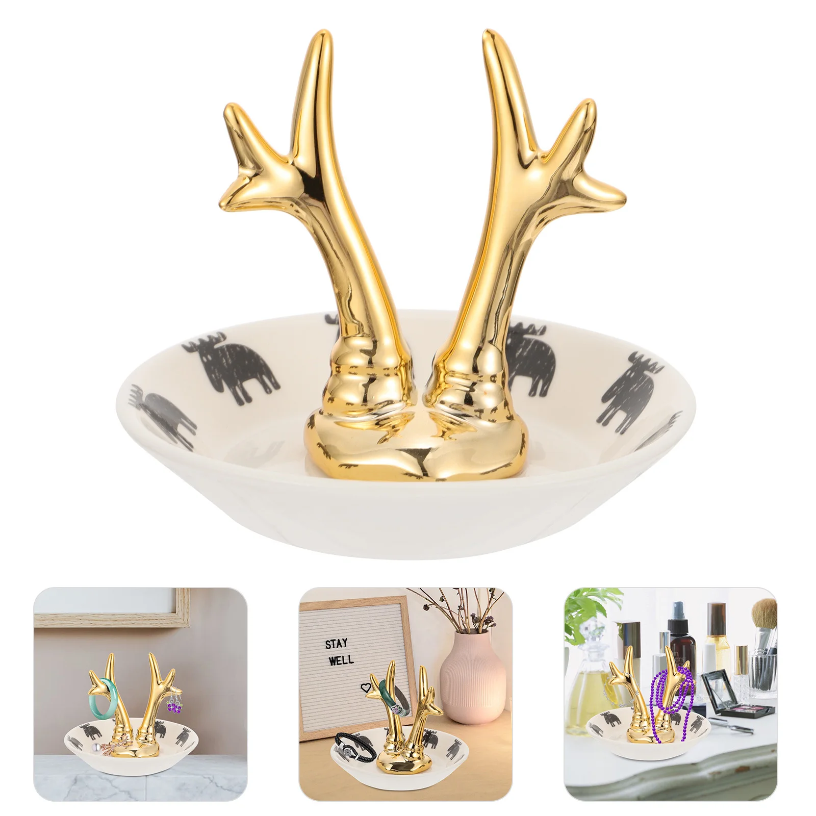 1 шт. керамический лоток для хранения ювелирных изделий с узором оленя, декоративный лоток для ювелирных изделий, держатель для колец, настольная тарелка для хранения
1 шт. керамический лоток для хранения ювелирных изделий с узором оленя, декоративный лоток для ювелирных изделий, держатель для колец, настольная тарелка для хранения