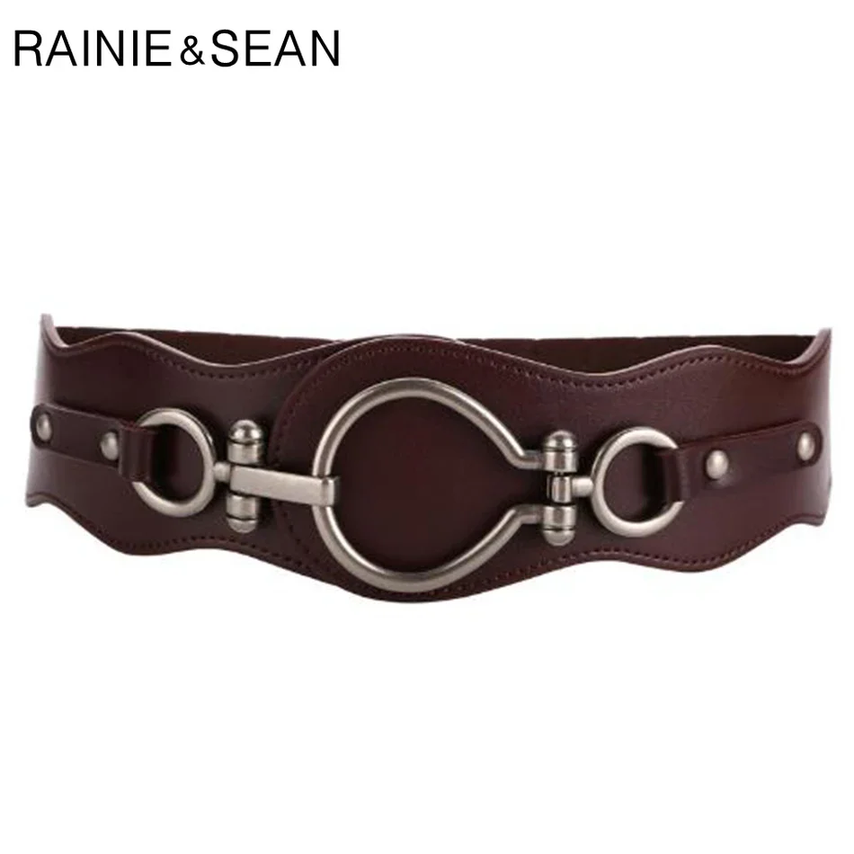 RAINIE SEAN Fashion Design Wide Belt Women Elastic Waist Belt Coffee Cummerbunds Female Leather Brand Designer Belt for Dress
RAINIE SEAN Fashion Design Wide Belt Women Elastic Waist Belt Coffee Cummerbunds Female Leather Brand Designer Belt for Dress