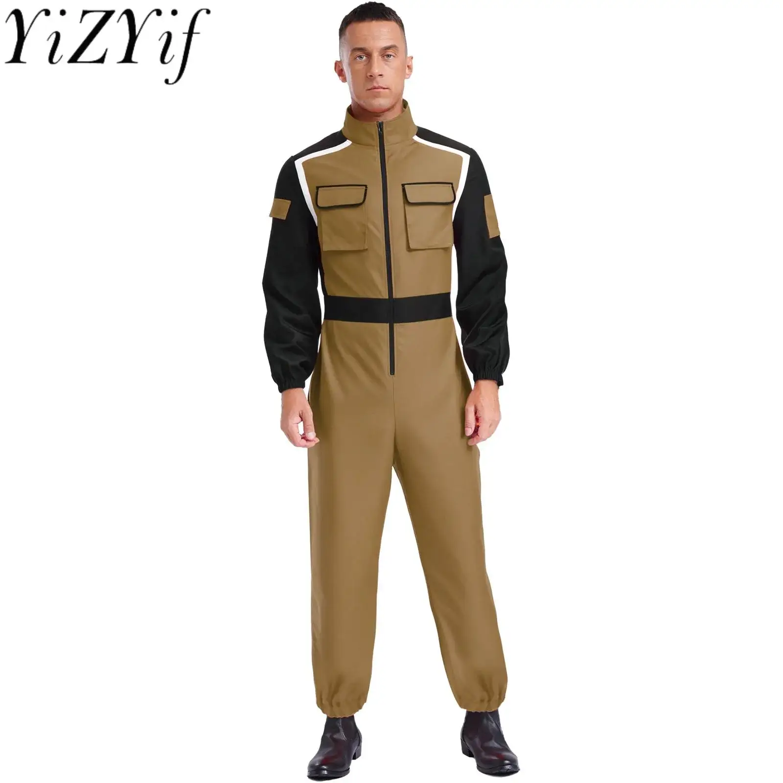 Adult Men Racing Driver Speeding Competition Rompers Long Sleeve Pockets Jumpsuit for Driving Racer Halloween Cosplay Outfits
Adult Men Racing Driver Speeding Competition Rompers Long Sleeve Pockets Jumpsuit for Driving Racer Halloween Cosplay Outfits