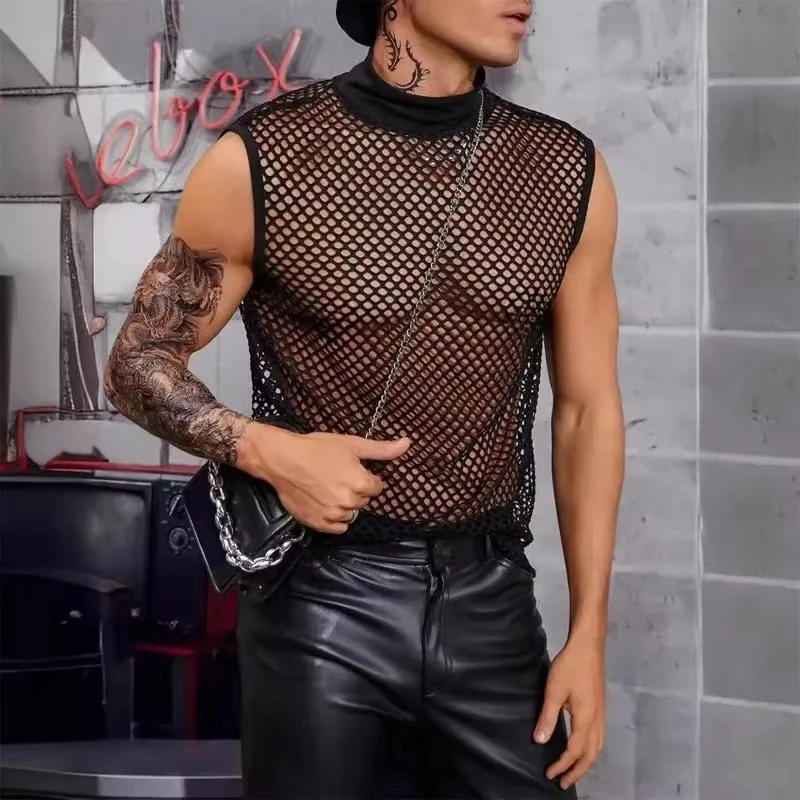 Mesh Transparent Party Club Sexy See-through Menswear Vest, Performance Runway Transparent Vest, Sports Fitness Sleeveless Top
Mesh Transparent Party Club Sexy See-through Menswear Vest, Performance Runway Transparent Vest, Sports Fitness Sleeveless Top