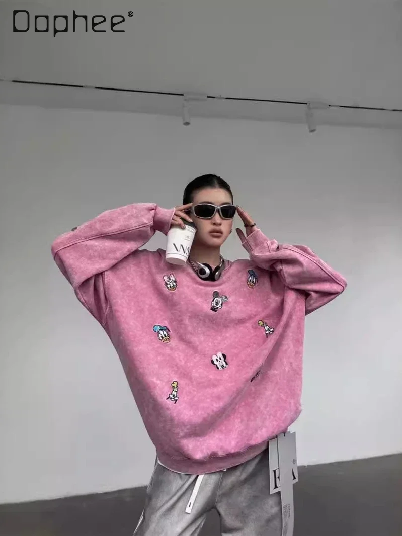 American Retro Embroidery Cartoon Oversized Hoodies Women 2024 Autumn and Winter New Round Neck Long Sleeve Sweatshirt Jacket
American Retro Embroidery Cartoon Oversized Hoodies Women 2024 Autumn and Winter New Round Neck Long Sleeve Sweatshirt Jacket