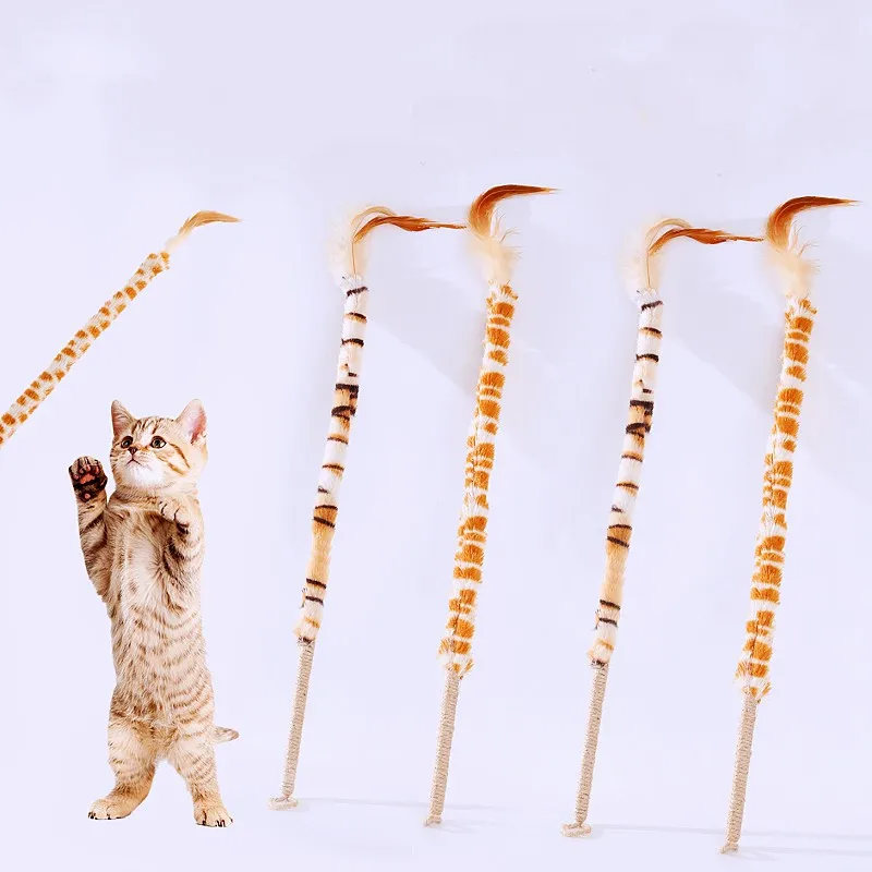 Cat Toy Feather Cats Teasing Stick Scratch-resistant Cat Toys Interactive Feather Teaser with Bell Toys for Cats Pet Products 
Cat Toy Feather Cats Teasing Stick Scratch-resistant Cat Toys Interactive Feather Teaser with Bell Toys for Cats Pet Products