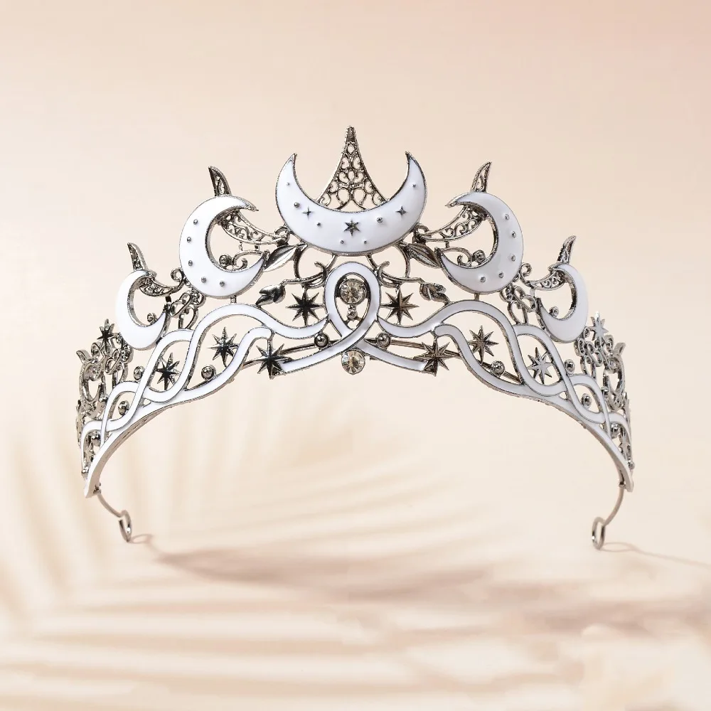 Black Color Moon Tiara Luxury Design Elegant Star Headpiece Hair Jewelry Accessories Vintage Style Gothic Crown for Women
Black Color Moon Tiara Luxury Design Elegant Star Headpiece Hair Jewelry Accessories Vintage Style Gothic Crown for Women