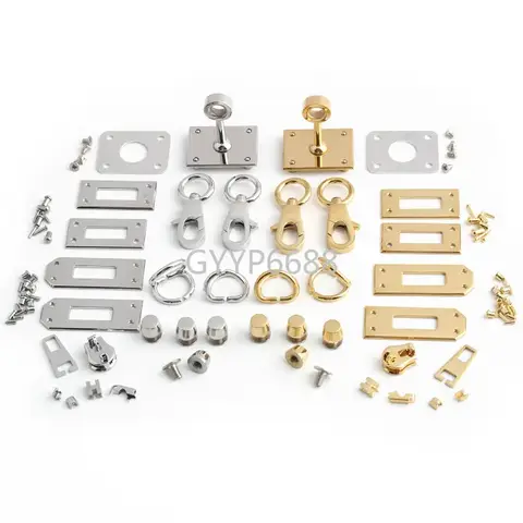 1/5Sets Stainless Steel Metal Rectangle Hanger Clasp Locks For DIY Craft Handbags Purse Bags Belt Buckles Hardware Accessories